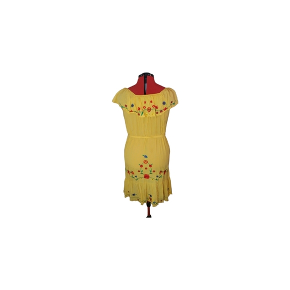 Red Dot Boutique Yellow Campesina type dress 1X - Picture 2 of 5